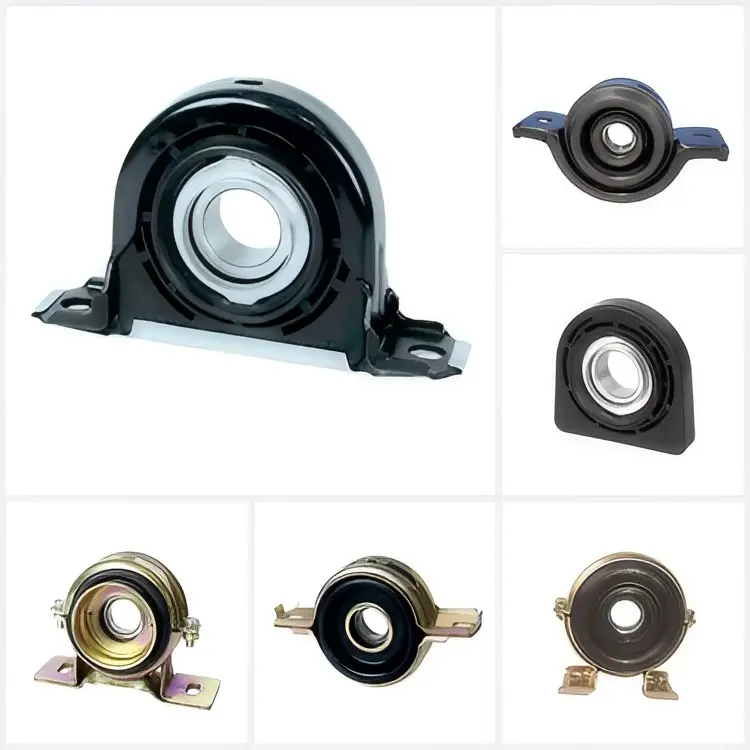 The picture shows 6 different models of center support bearings