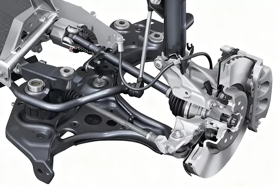The picture shows the position of the bearing on the chassis of the EV car